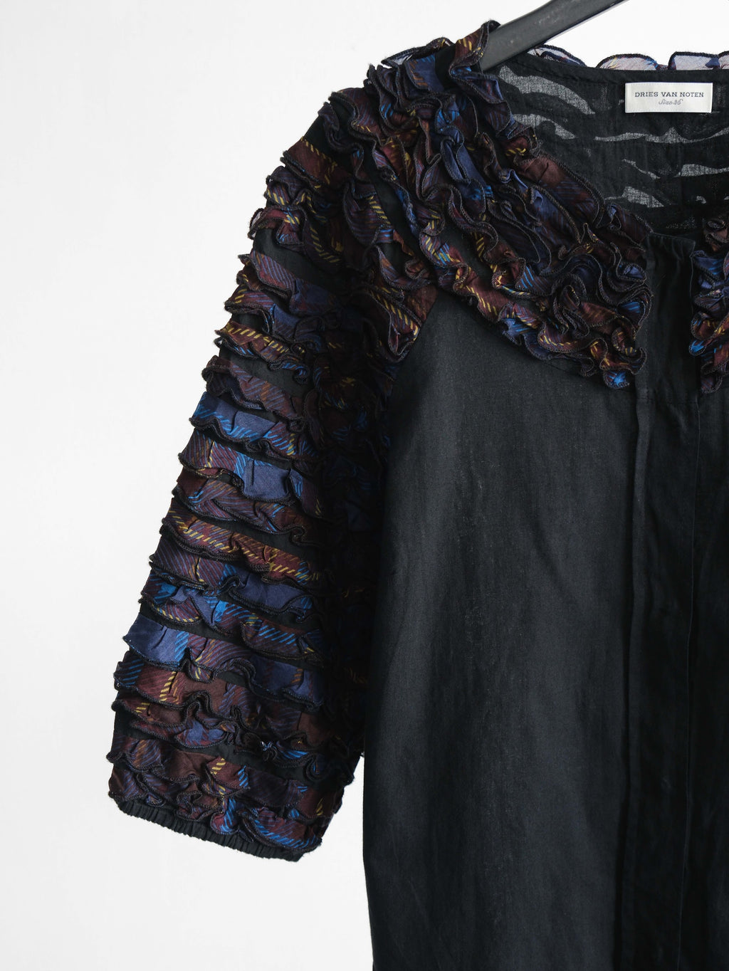 SS2013 DRIES VAN NOTEN FLORAL BLACK SS SHIRT