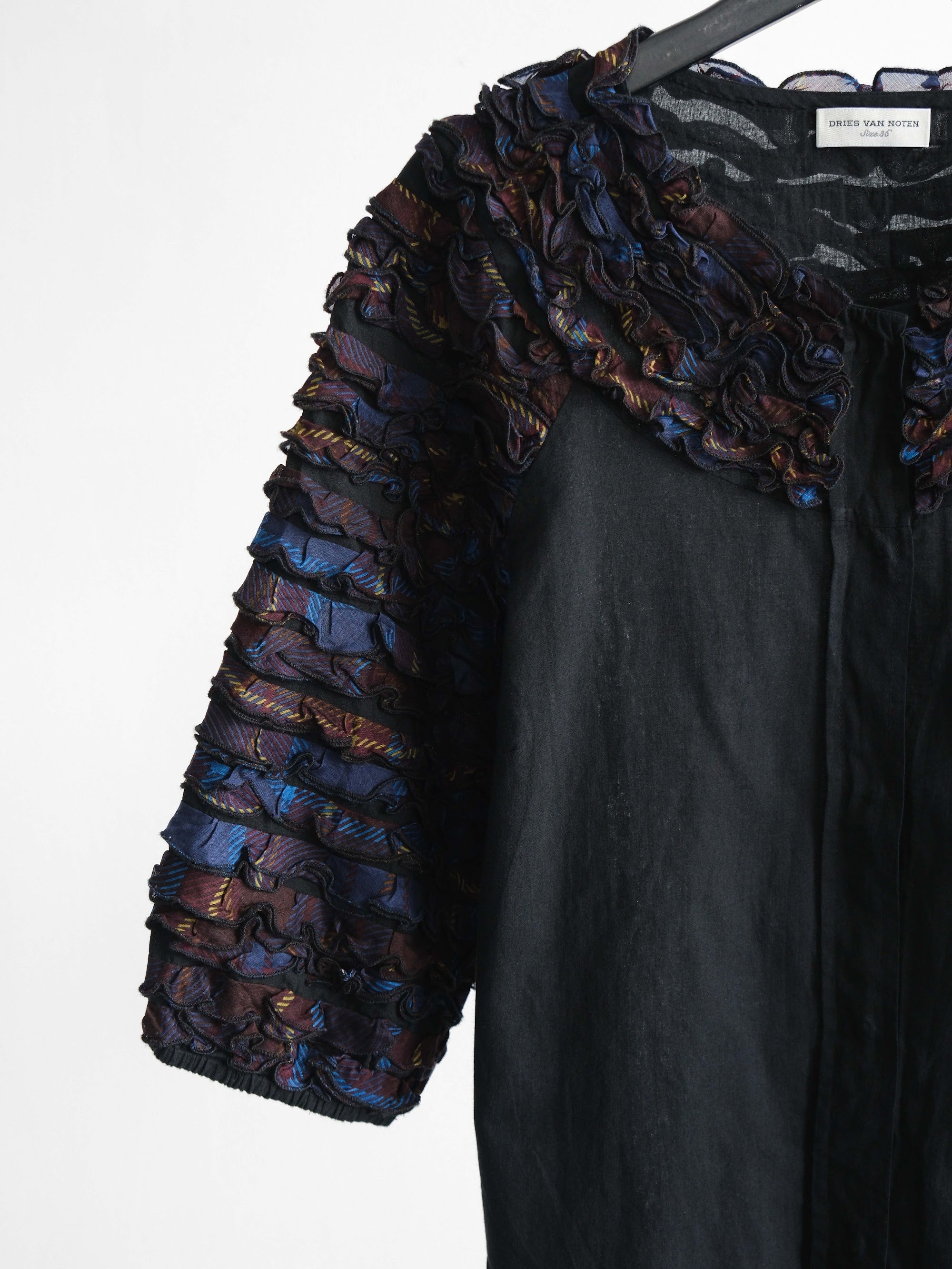 SS2013 DRIES VAN NOTEN FLORAL BLACK SS SHIRT