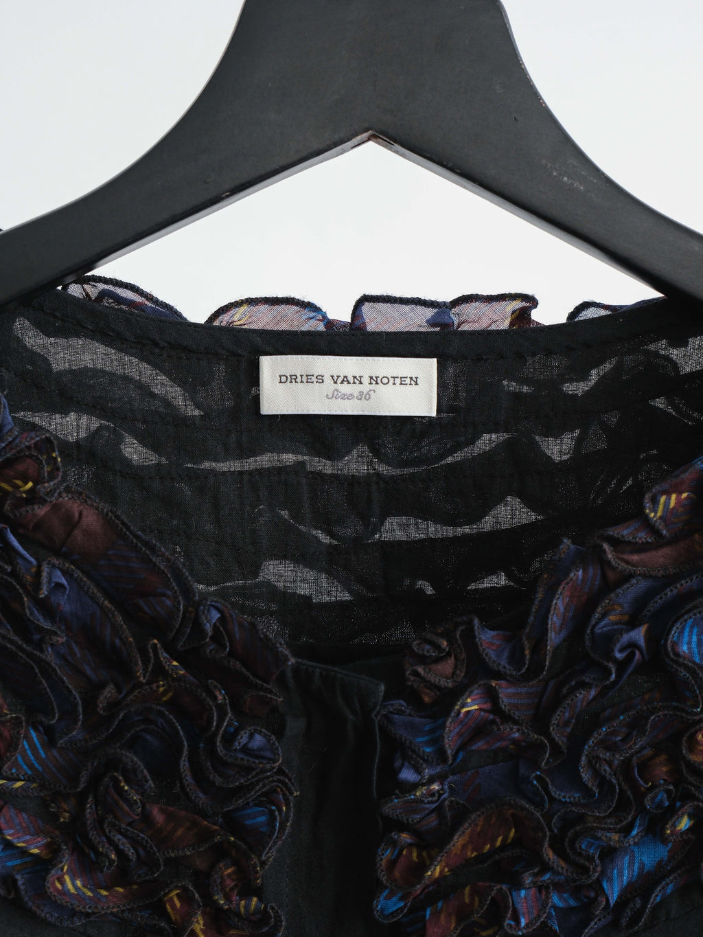 SS2013 DRIES VAN NOTEN FLORAL BLACK SS SHIRT