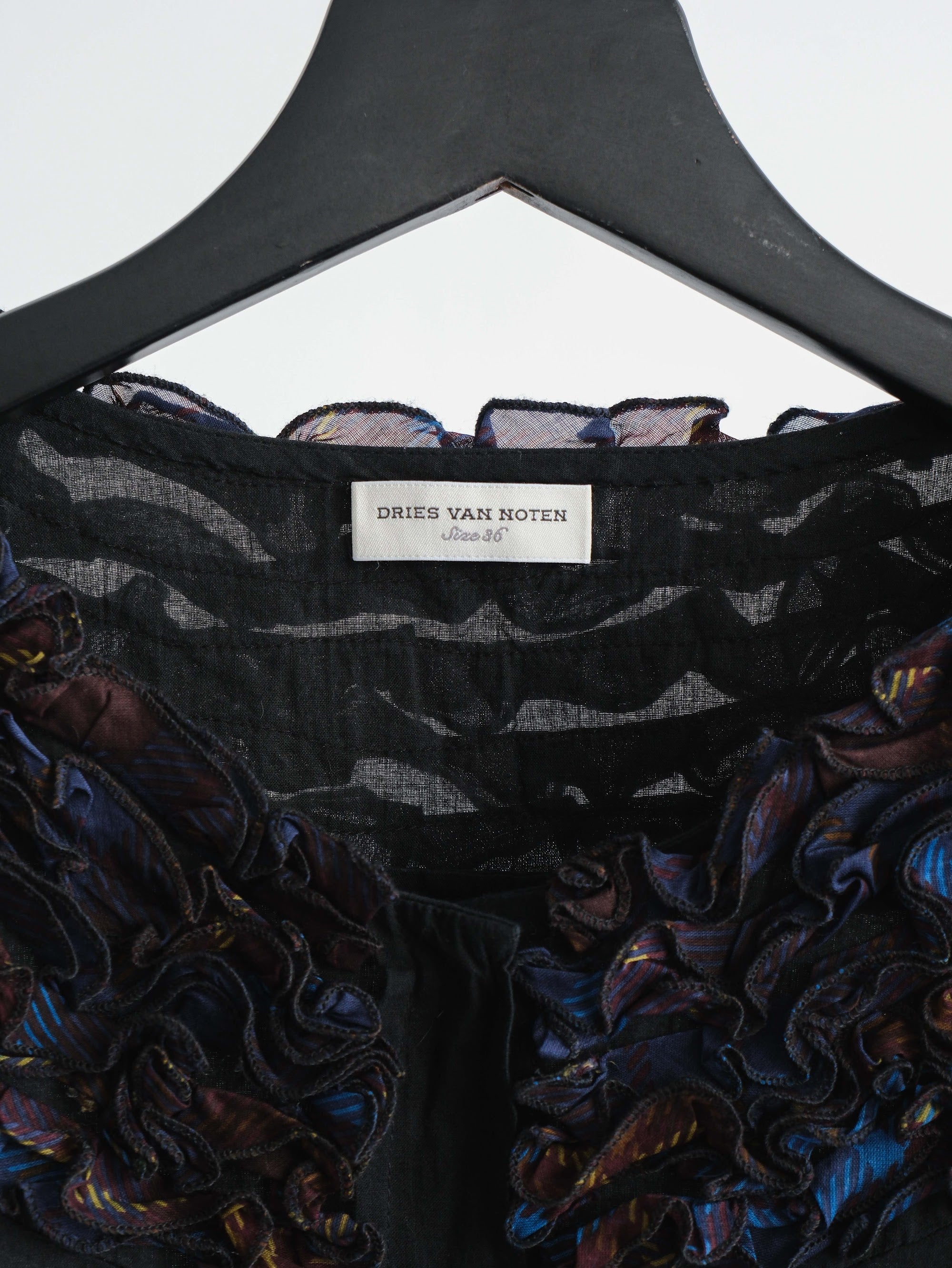 SS2013 DRIES VAN NOTEN FLORAL BLACK SS SHIRT