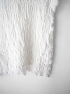 SS2013 ISSEY MIYAKE ME CRUSHED PLEATS WHITE V-NECK T-SHIRT