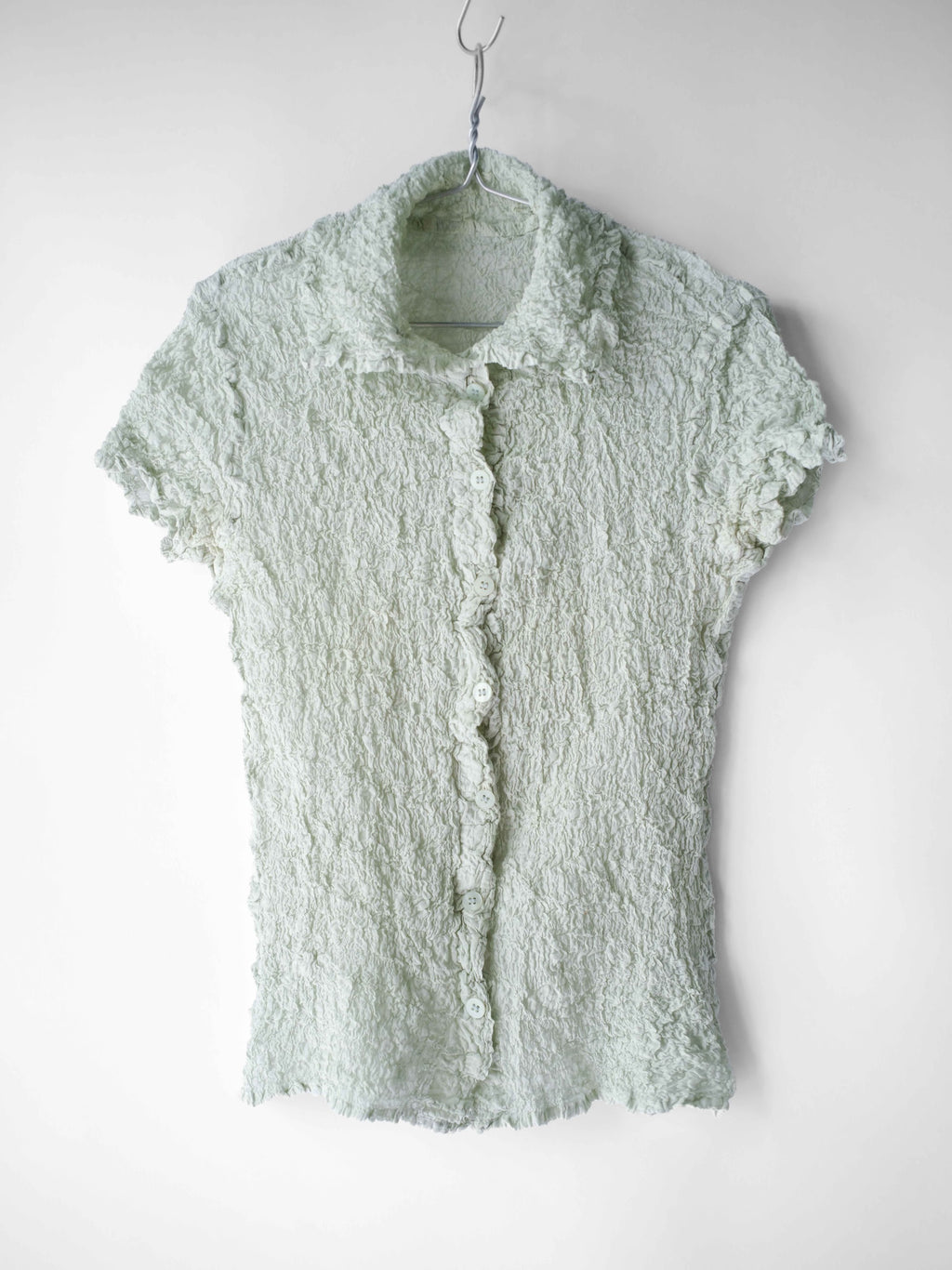 SS2014 ISSEY MIYAKE ME CRUSHED PLEATS MINT SS SHIRT