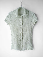 SS2014 ISSEY MIYAKE ME CRUSHED PLEATS MINT SS SHIRT