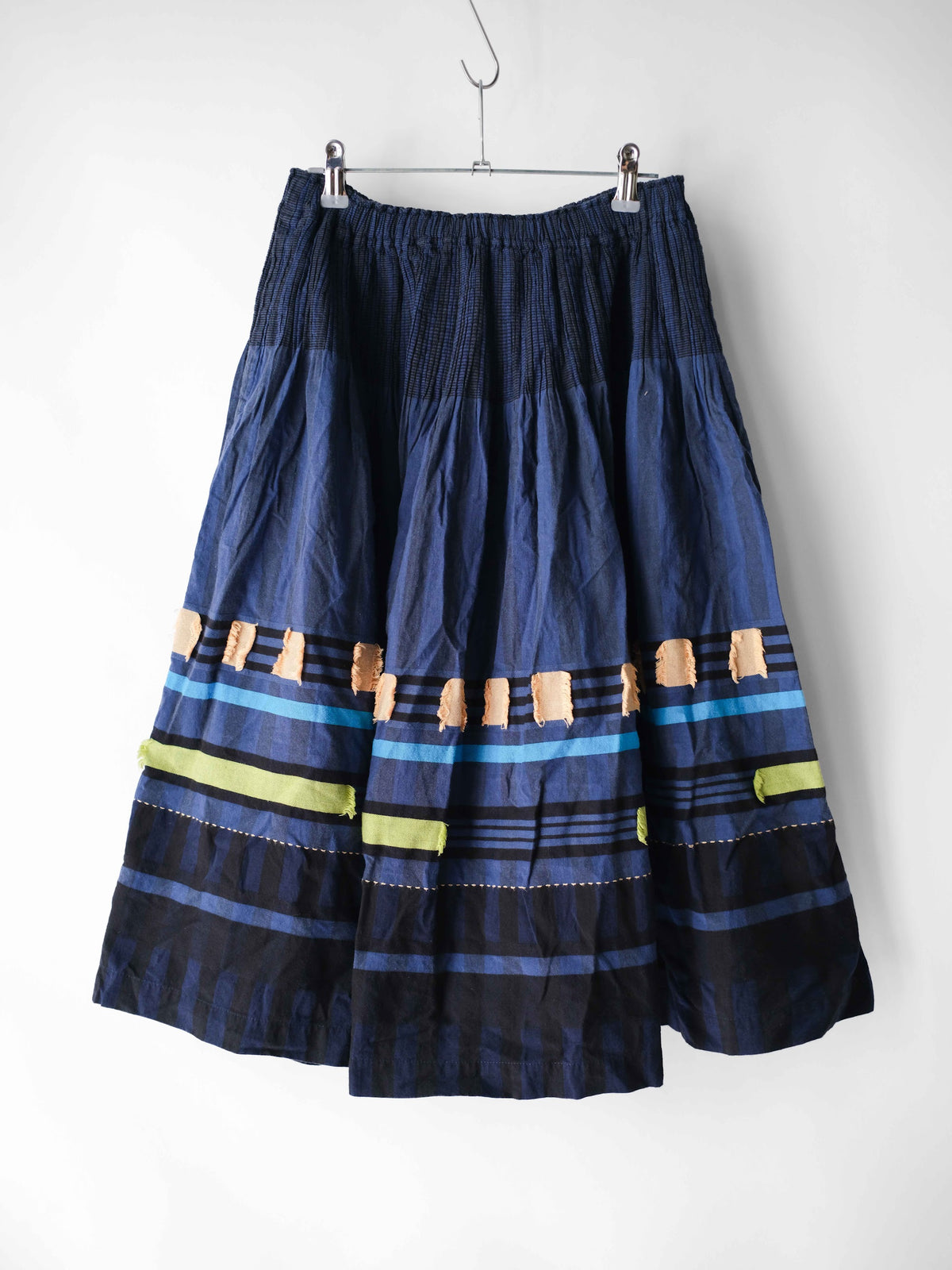 SS2018 ISSEY MIYAKE ME PLEATED NAVY TARTAN SKIRT