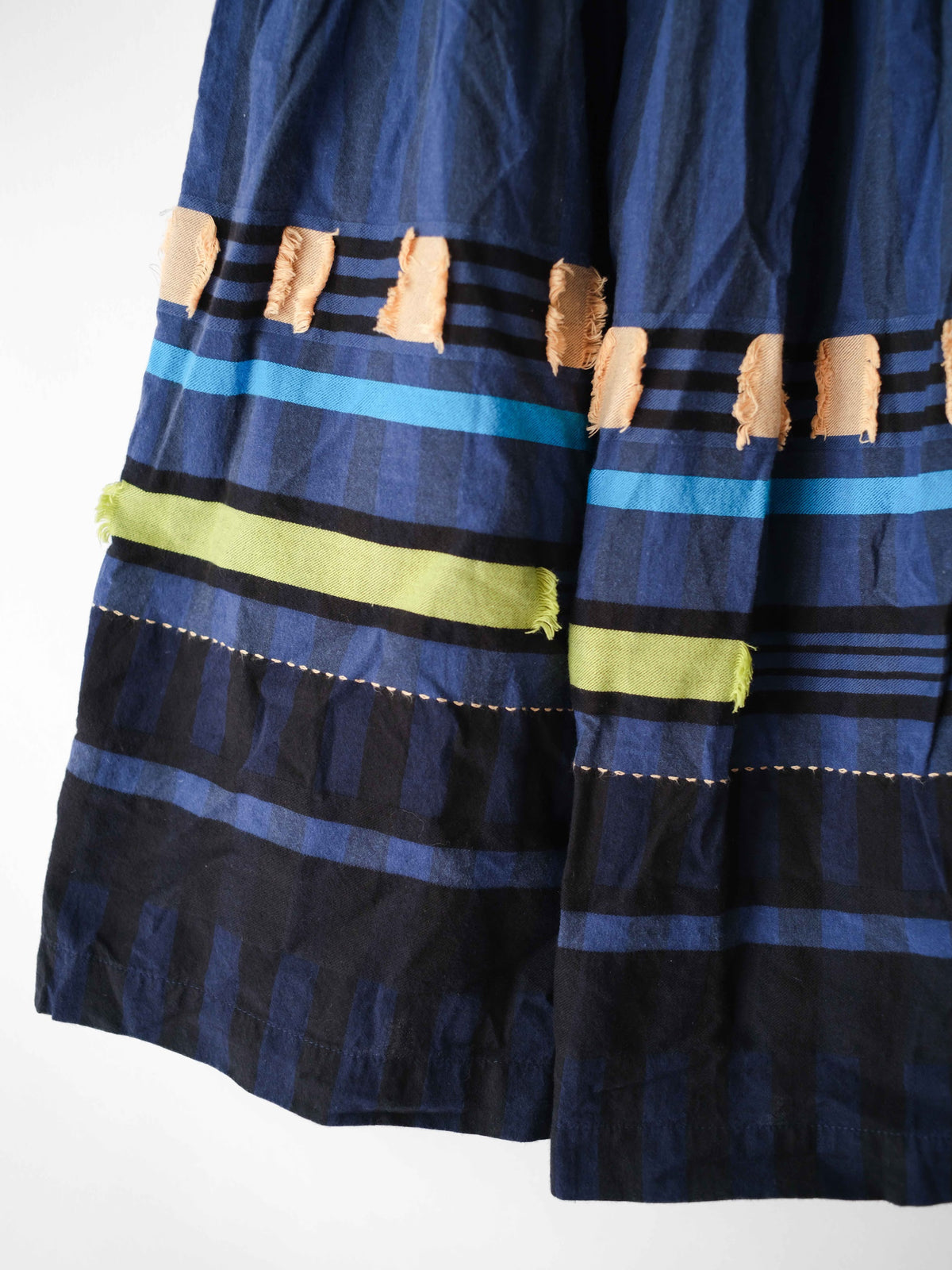 SS2018 ISSEY MIYAKE ME PLEATED NAVY TARTAN SKIRT