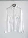 STONE ISLAND WHITE POCKET LS SHIRT