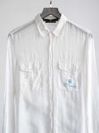 STONE ISLAND WHITE POCKET LS SHIRT