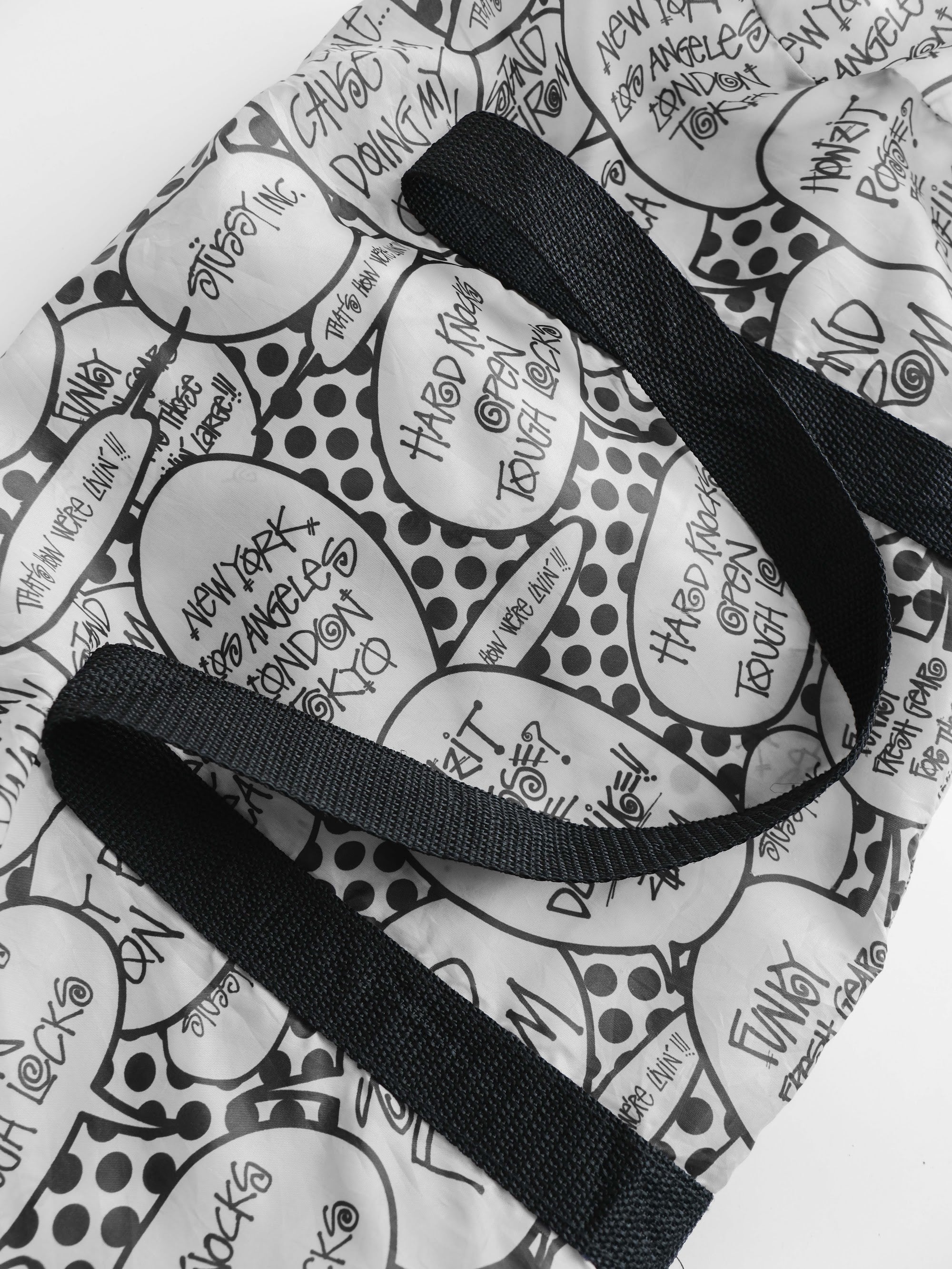 STUSSY WHITE NYLON/ DUFFEL BAG