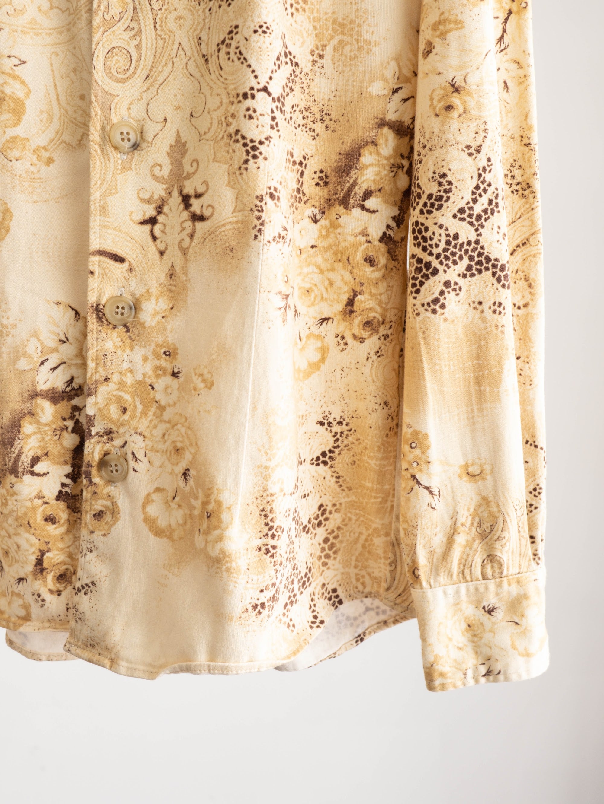TORNADO MART FLORAL BEIGE FULL PRINT LS SHIRT