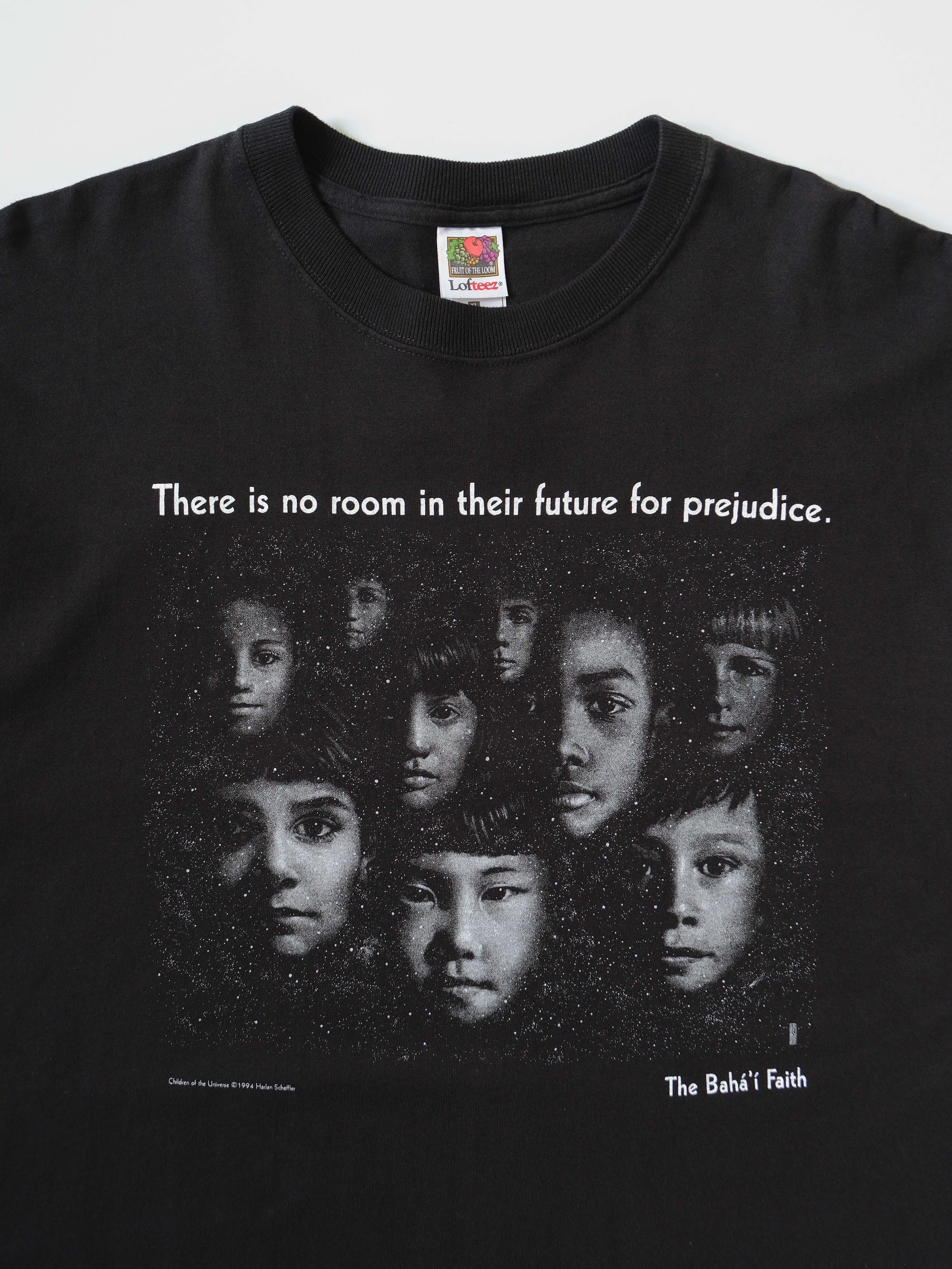 VINTAGE BLACK BAHA'SI FAITH PREJUDICE T-SHIRT