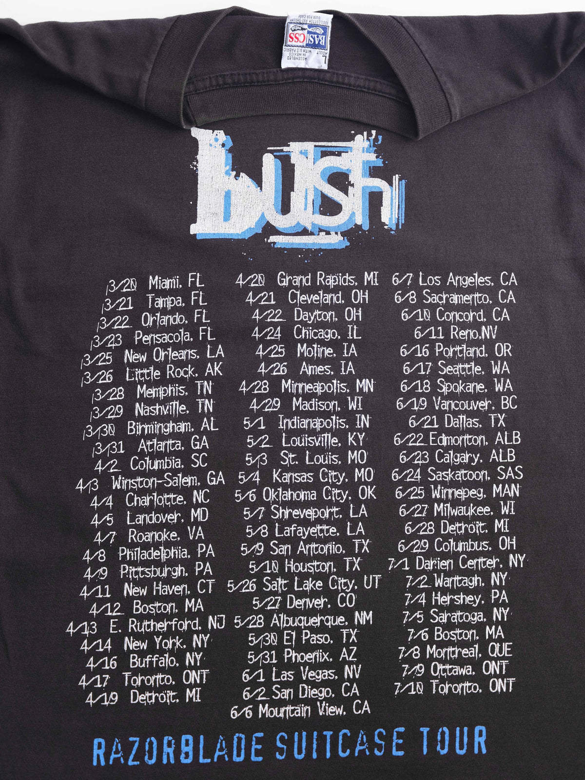 VINTAGE BLACK BUSH "RAZORBLADE SUITCASE" LS T-SHIRT