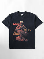 VINTAGE BLACK DENNIS RODMAN " MIND BODY & SOUL " T-SHIRT