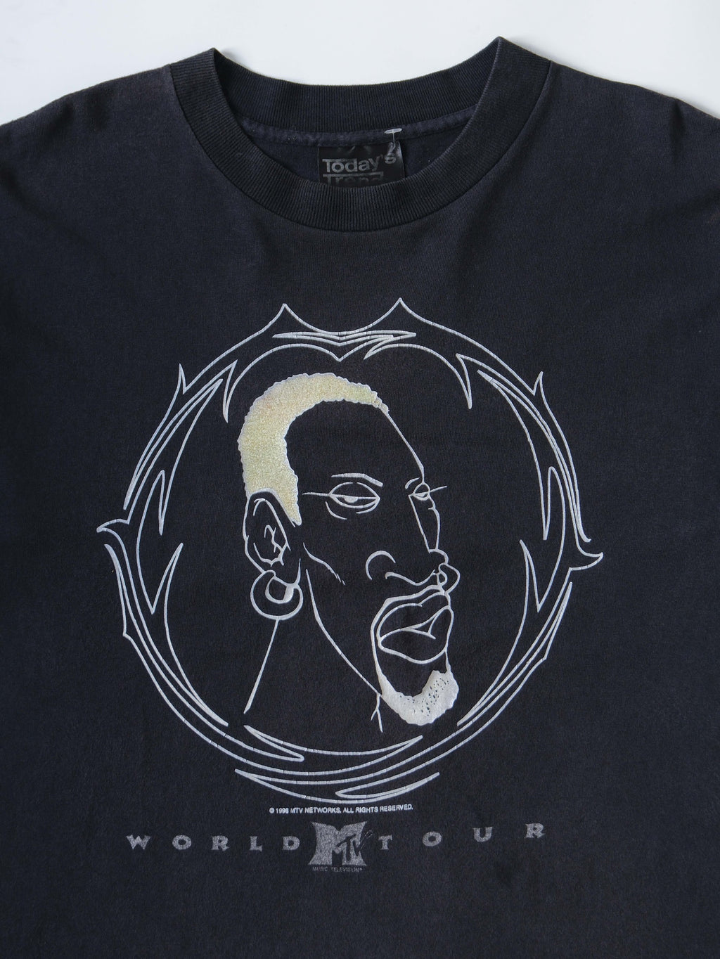 VINTAGE BLACK DENNIS RODMAN MYV WORLD TOUR PROMO T-SHIRT
