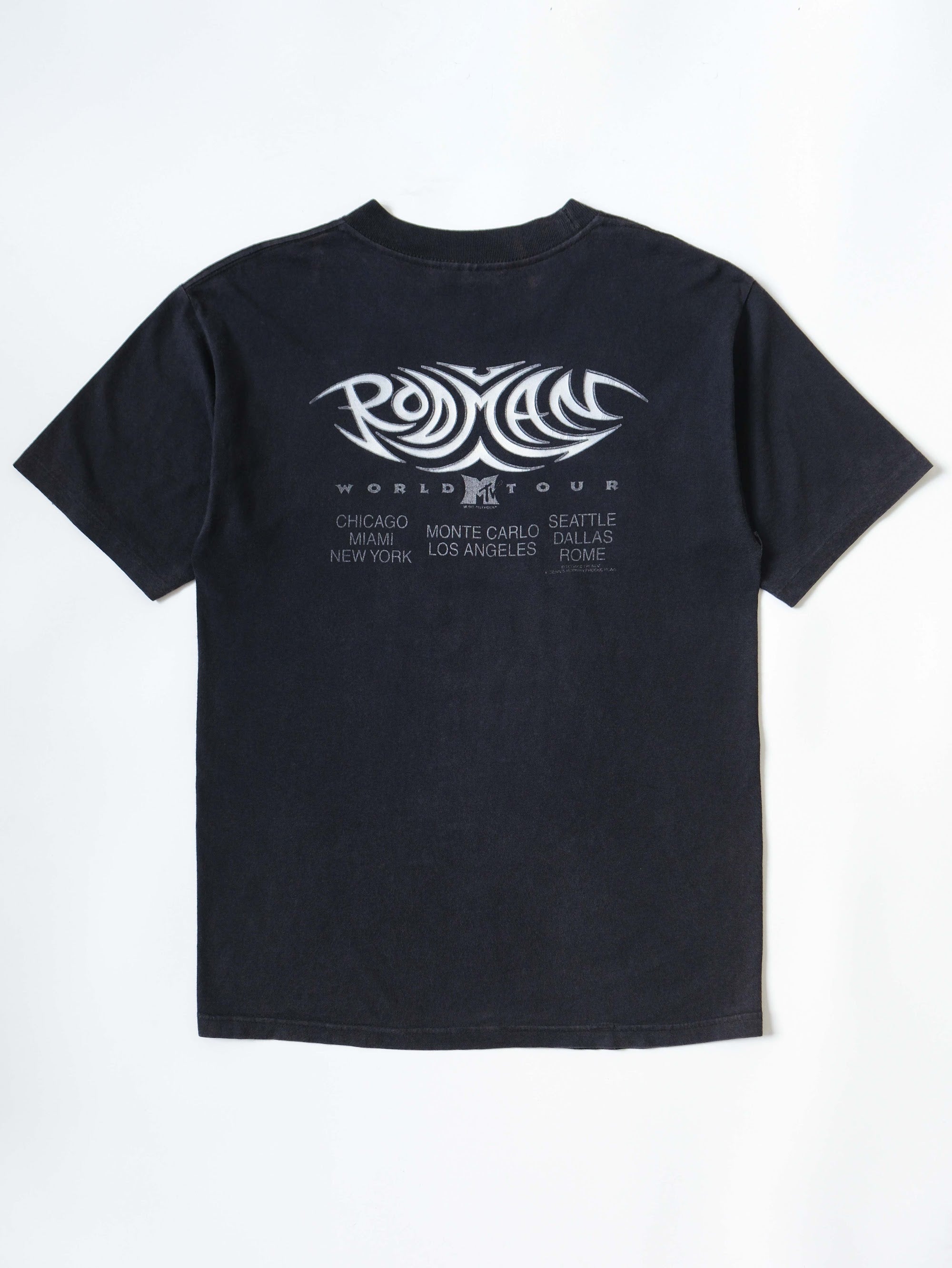 VINTAGE BLACK DENNIS RODMAN MYV WORLD TOUR PROMO T-SHIRT