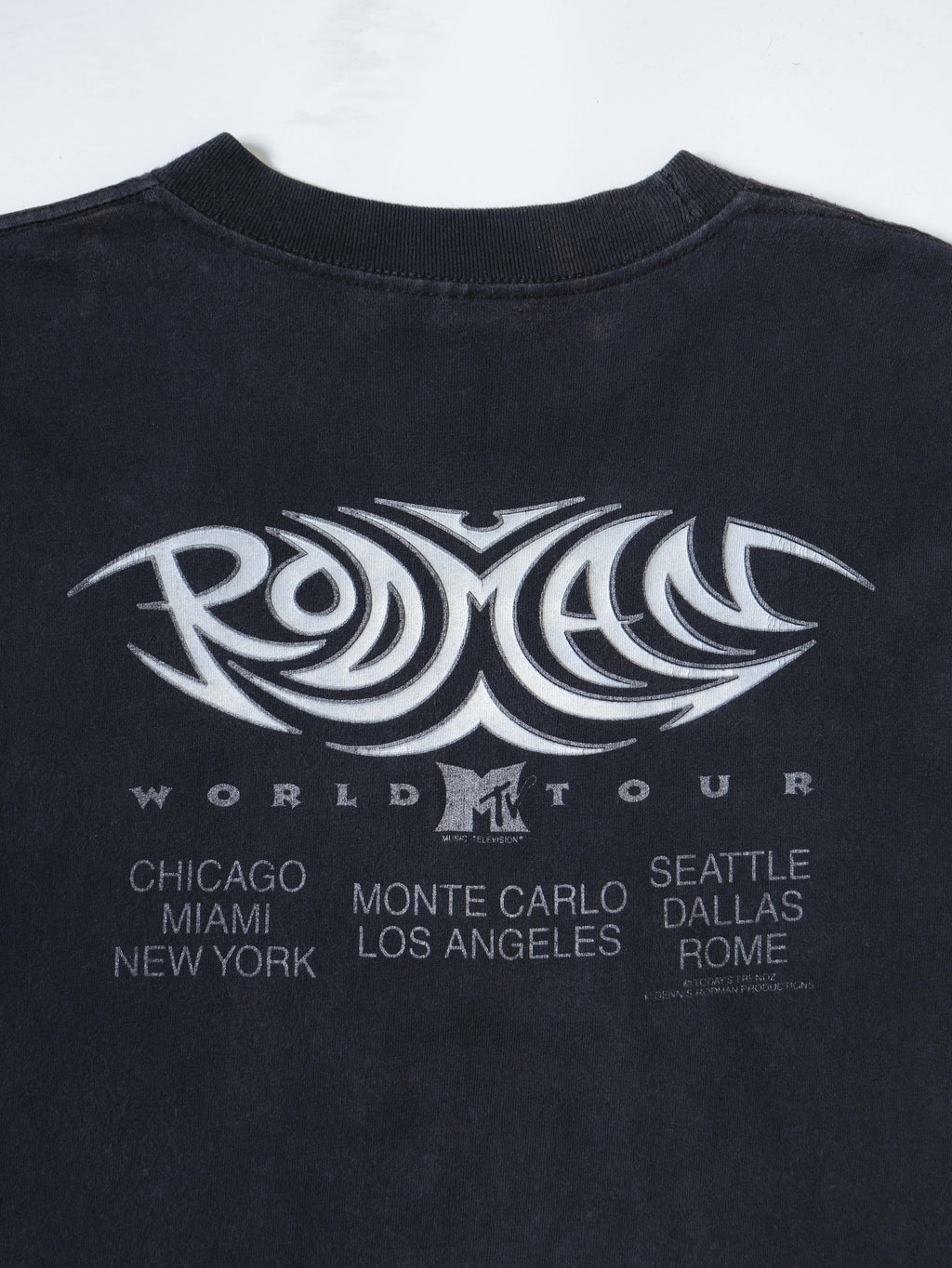 VINTAGE BLACK DENNIS RODMAN MYV WORLD TOUR PROMO T-SHIRT