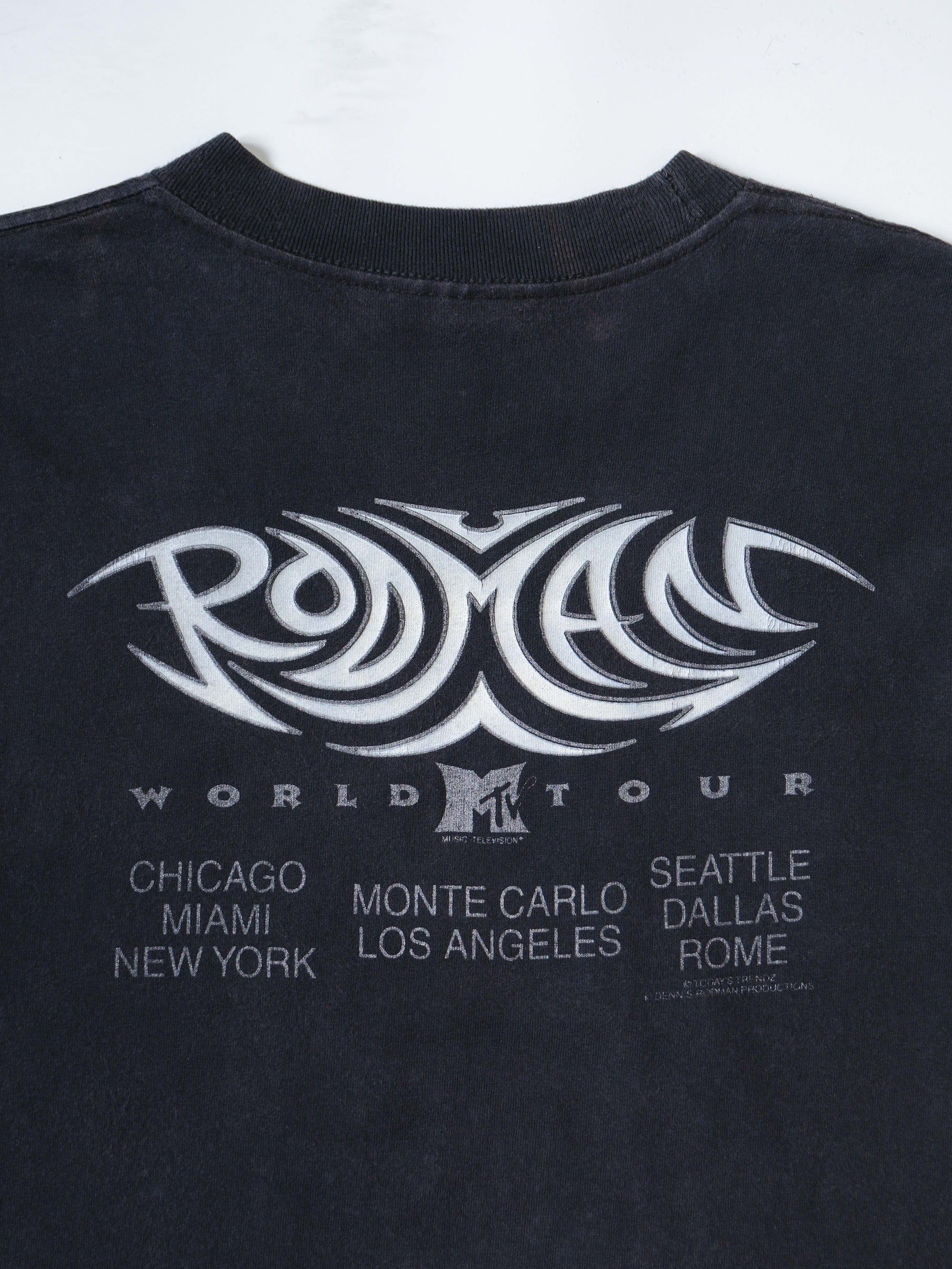 VINTAGE BLACK DENNIS RODMAN MYV WORLD TOUR PROMO T-SHIRT