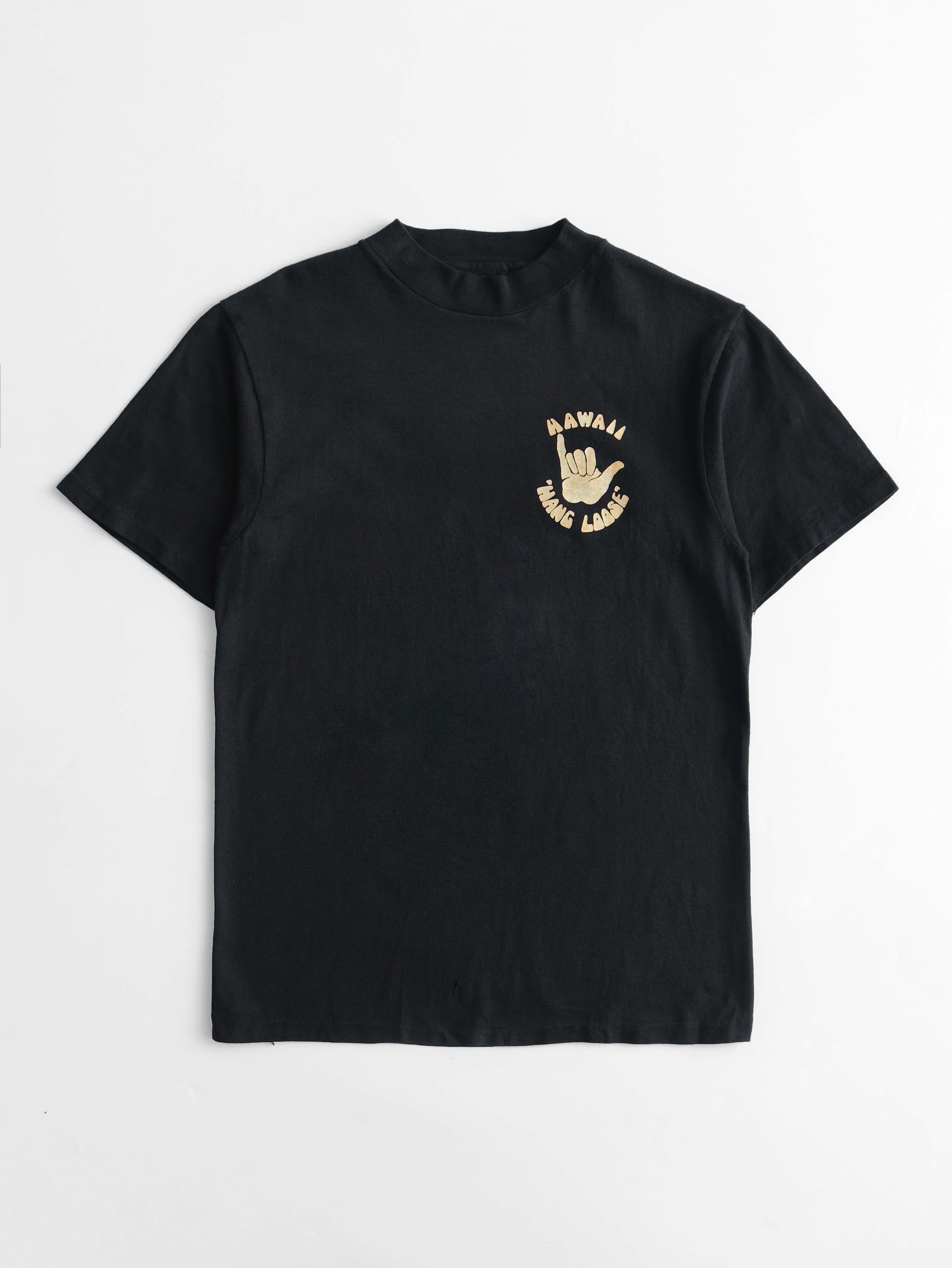 VINTAGE BLACK HAWAII 'HANG LOOSE' T-SHIRT