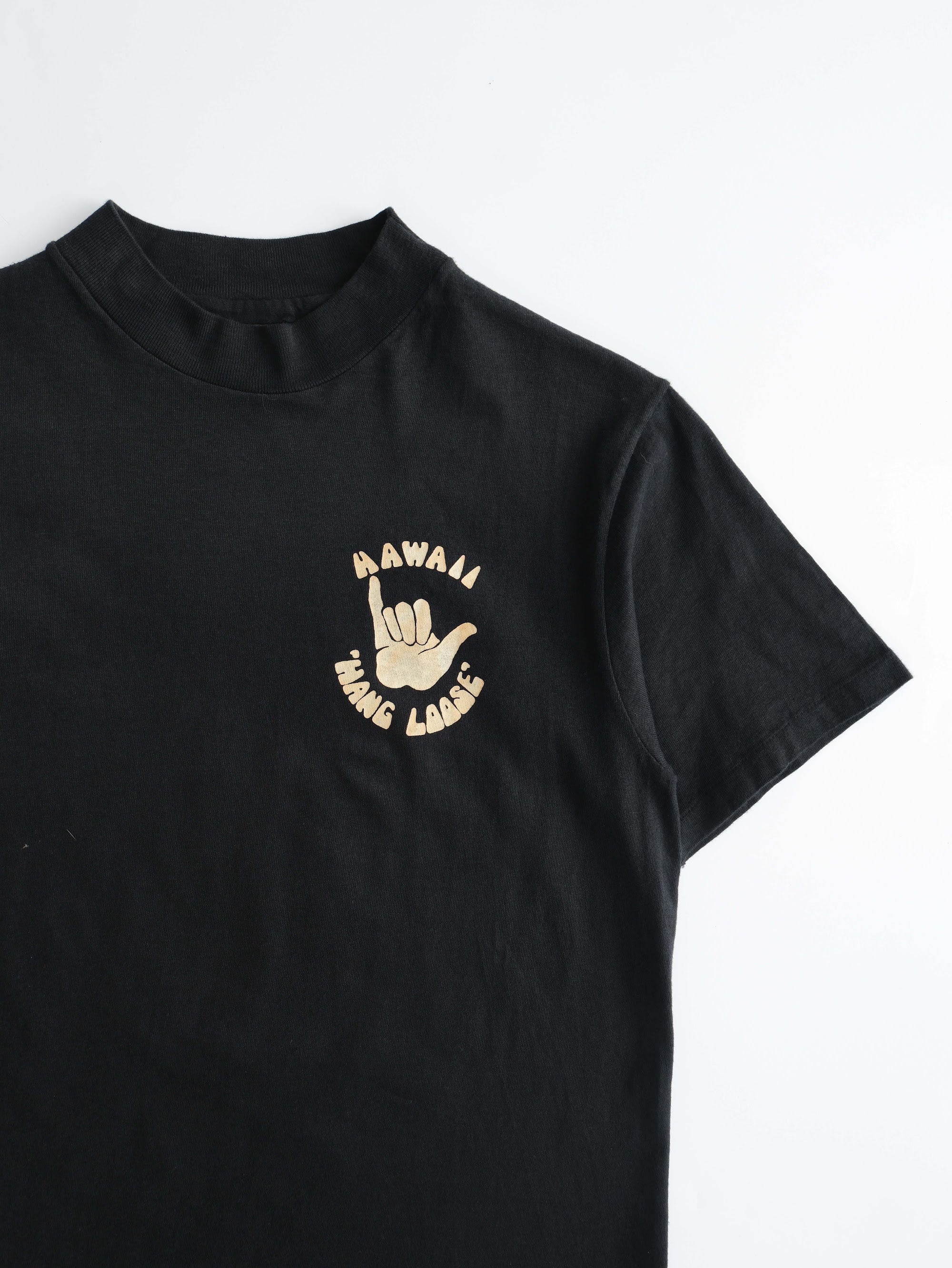 VINTAGE BLACK HAWAII 'HANG LOOSE' T-SHIRT