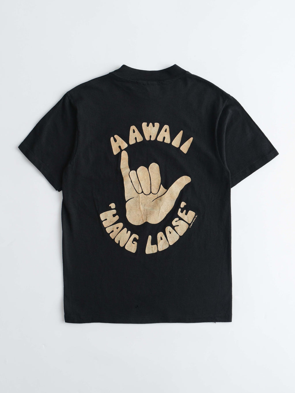 VINTAGE BLACK HAWAII 'HANG LOOSE' T-SHIRT