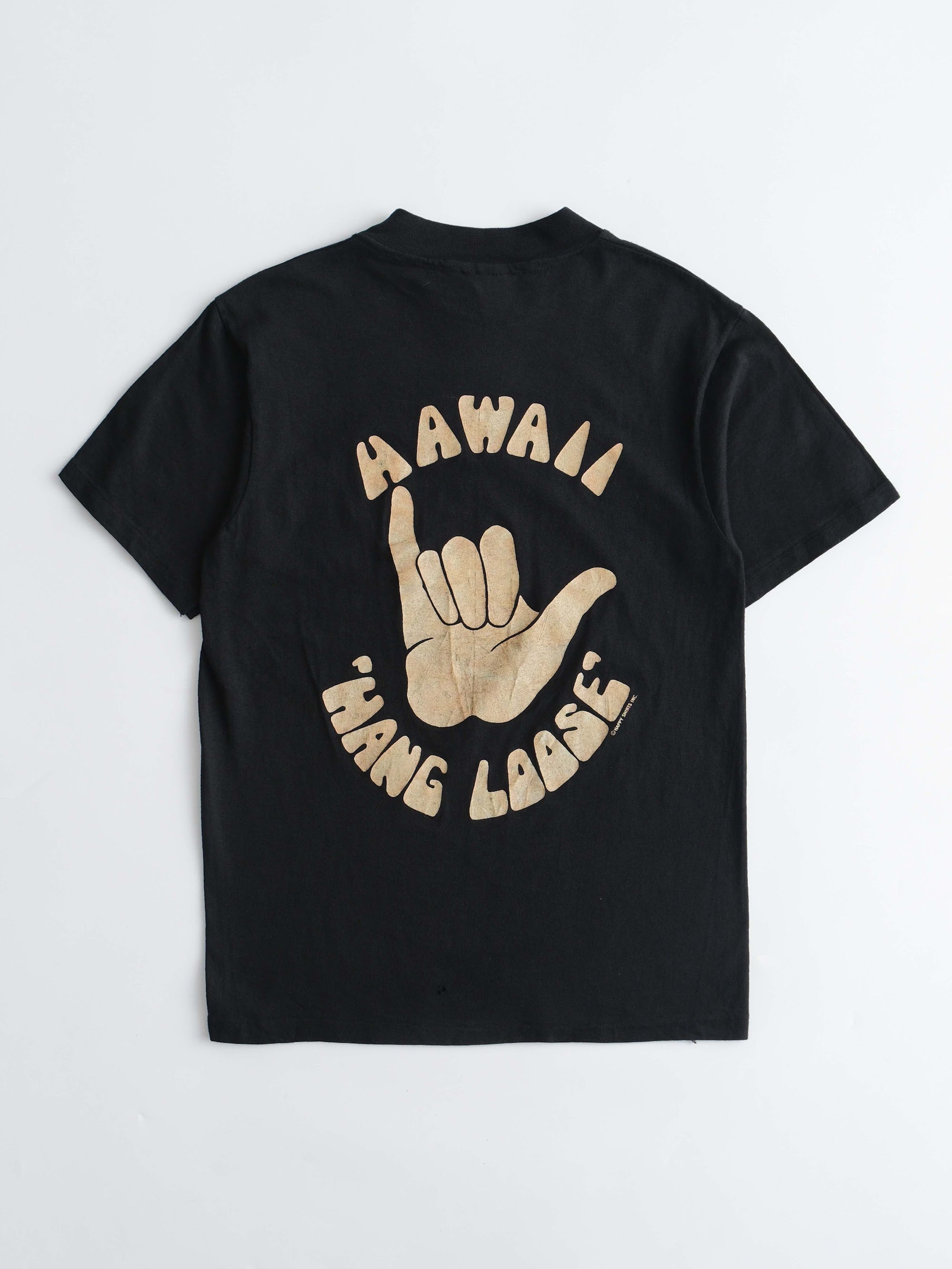 VINTAGE BLACK HAWAII 'HANG LOOSE' T-SHIRT