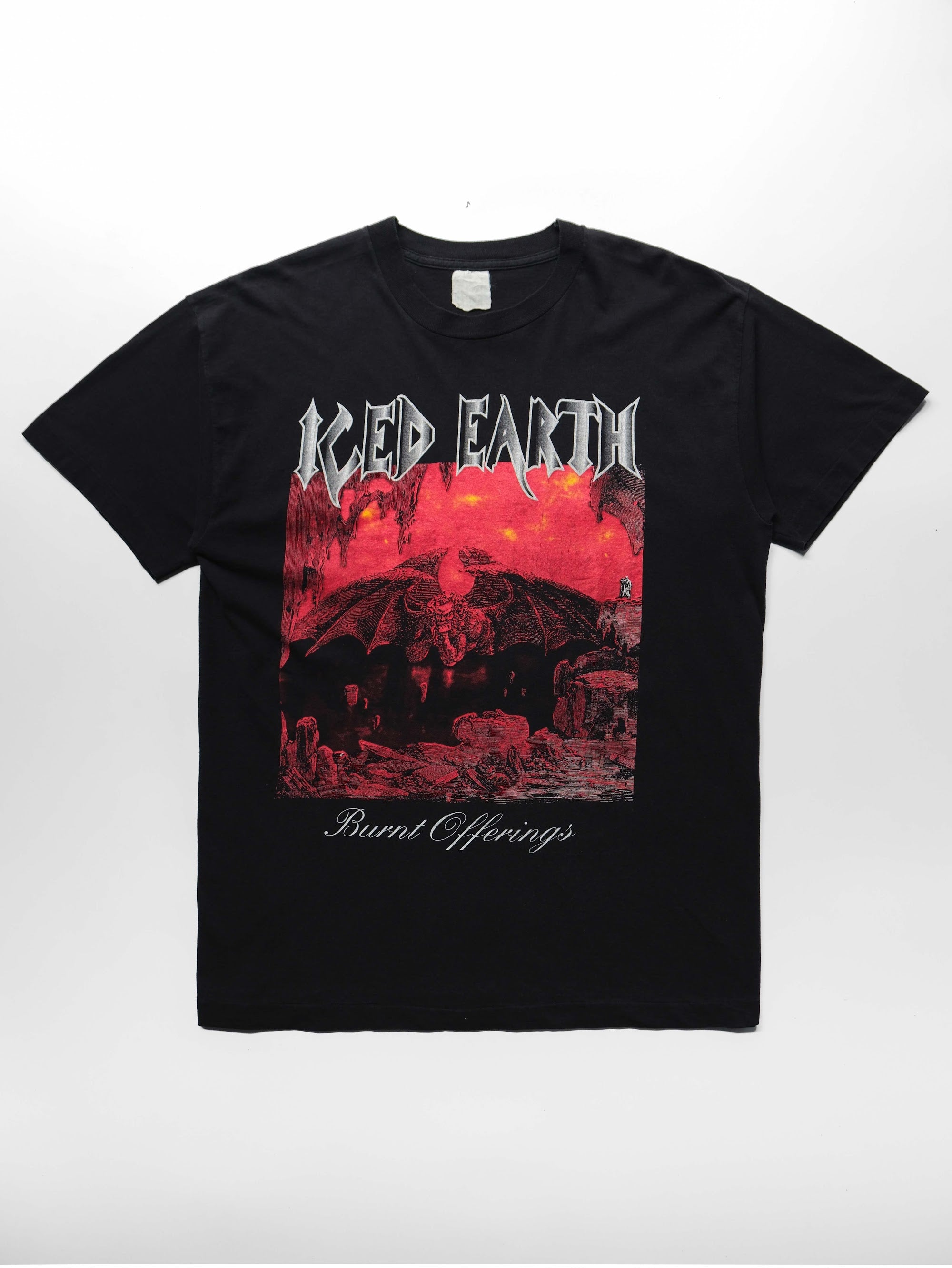 VINTAGE BLACK ICED EARTH "BURNT OFFERINGS" ROCK BAND T-SHIRT