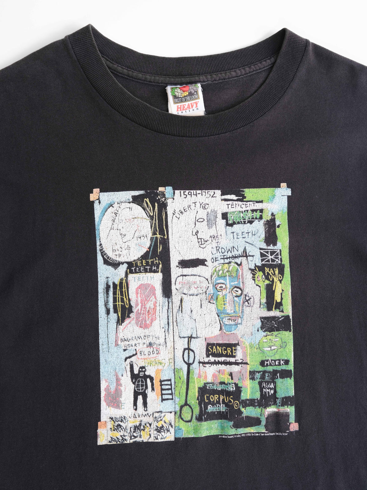 VINTAGE BLACK IN ITALIAN BY JEAN-MICHEL BASQUIAT T-SHIRT