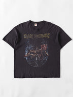 VINTAGE BLACK IRON MAIDEN IN ENGLAND TOUR PROMO T-SHIRT