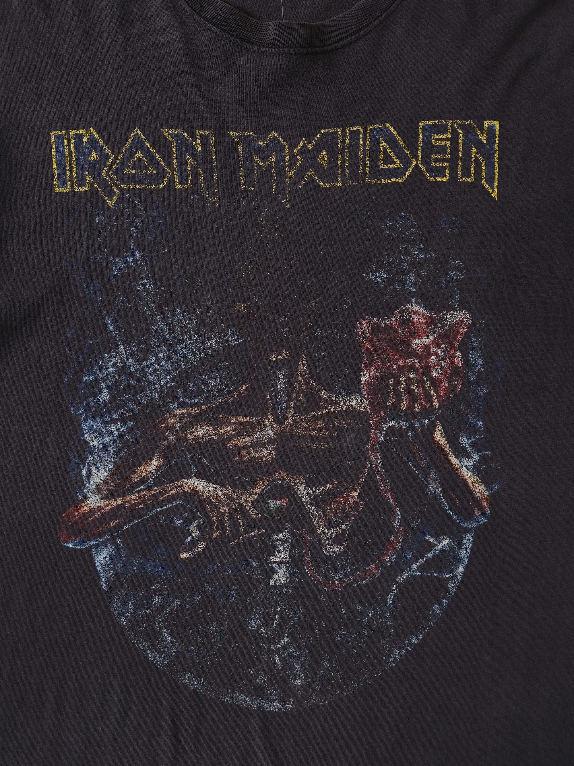 VINTAGE BLACK IRON MAIDEN IN ENGLAND TOUR PROMO T-SHIRT