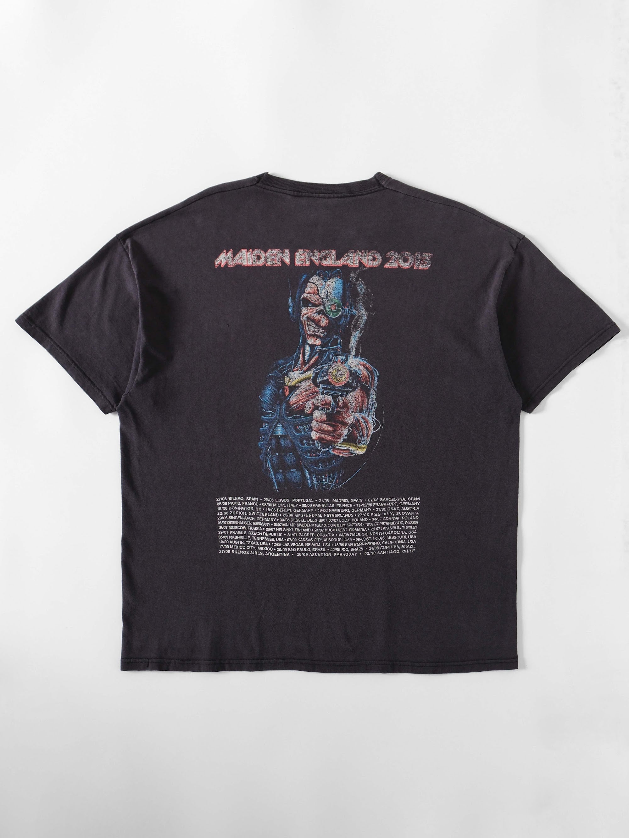 VINTAGE BLACK IRON MAIDEN IN ENGLAND TOUR PROMO T-SHIRT