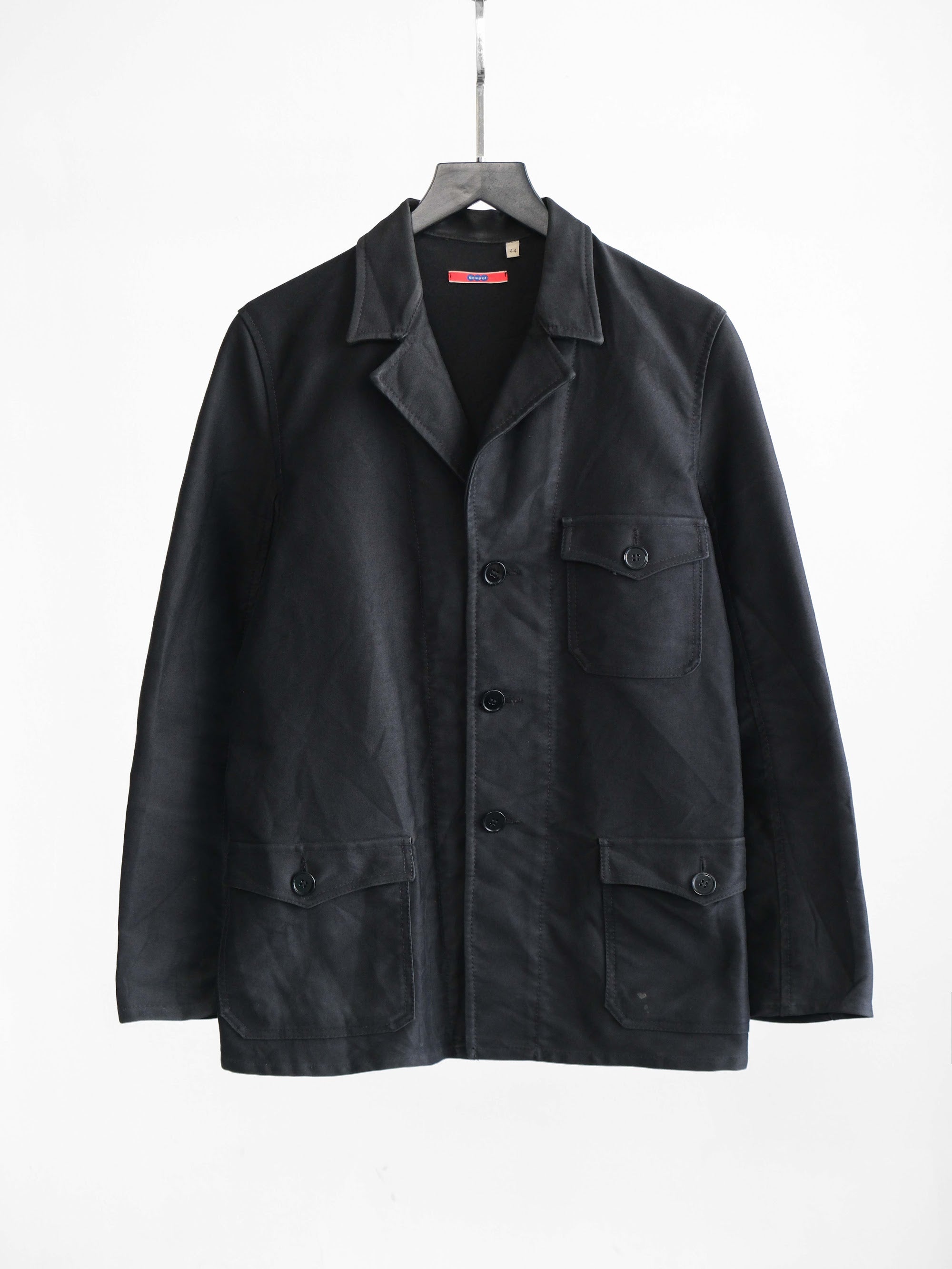 VINTAGE BLACK KEMPEL GERMANY MOLE SKIN JACKET