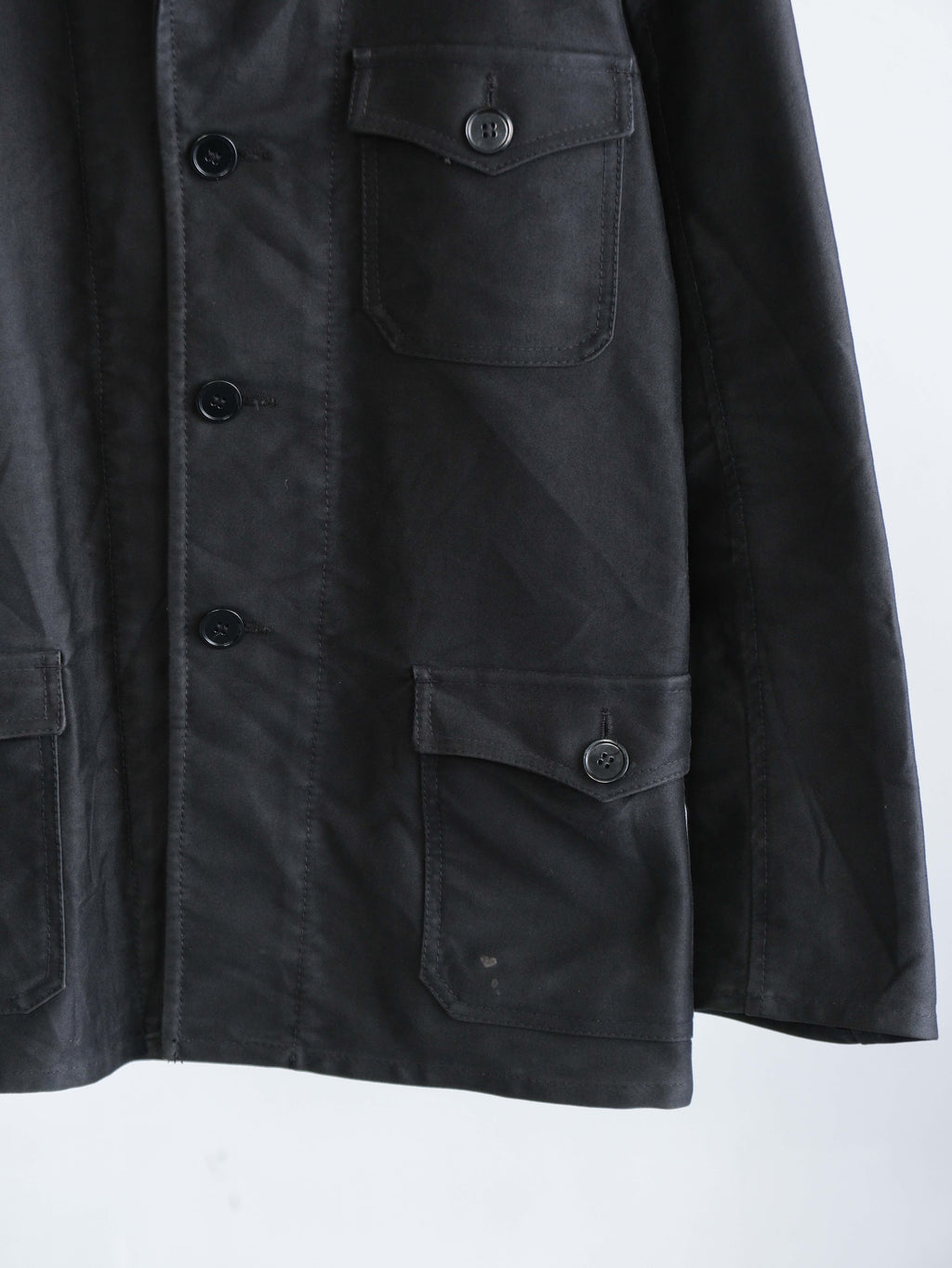 VINTAGE BLACK KEMPEL GERMANY MOLE SKIN JACKET