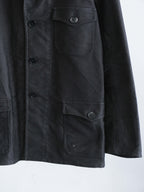 VINTAGE BLACK KEMPEL GERMANY MOLE SKIN JACKET