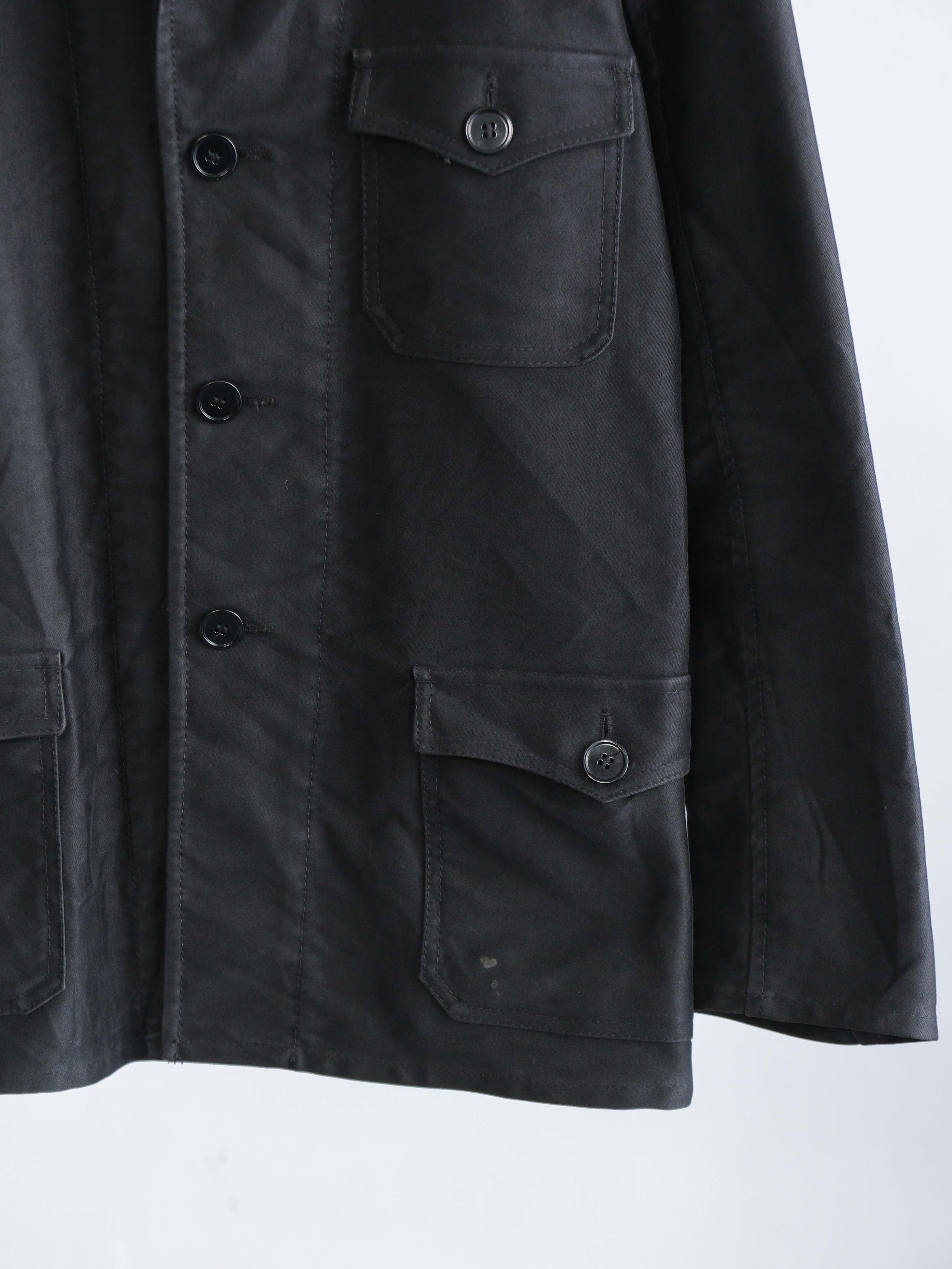 VINTAGE BLACK KEMPEL GERMANY MOLE SKIN JACKET