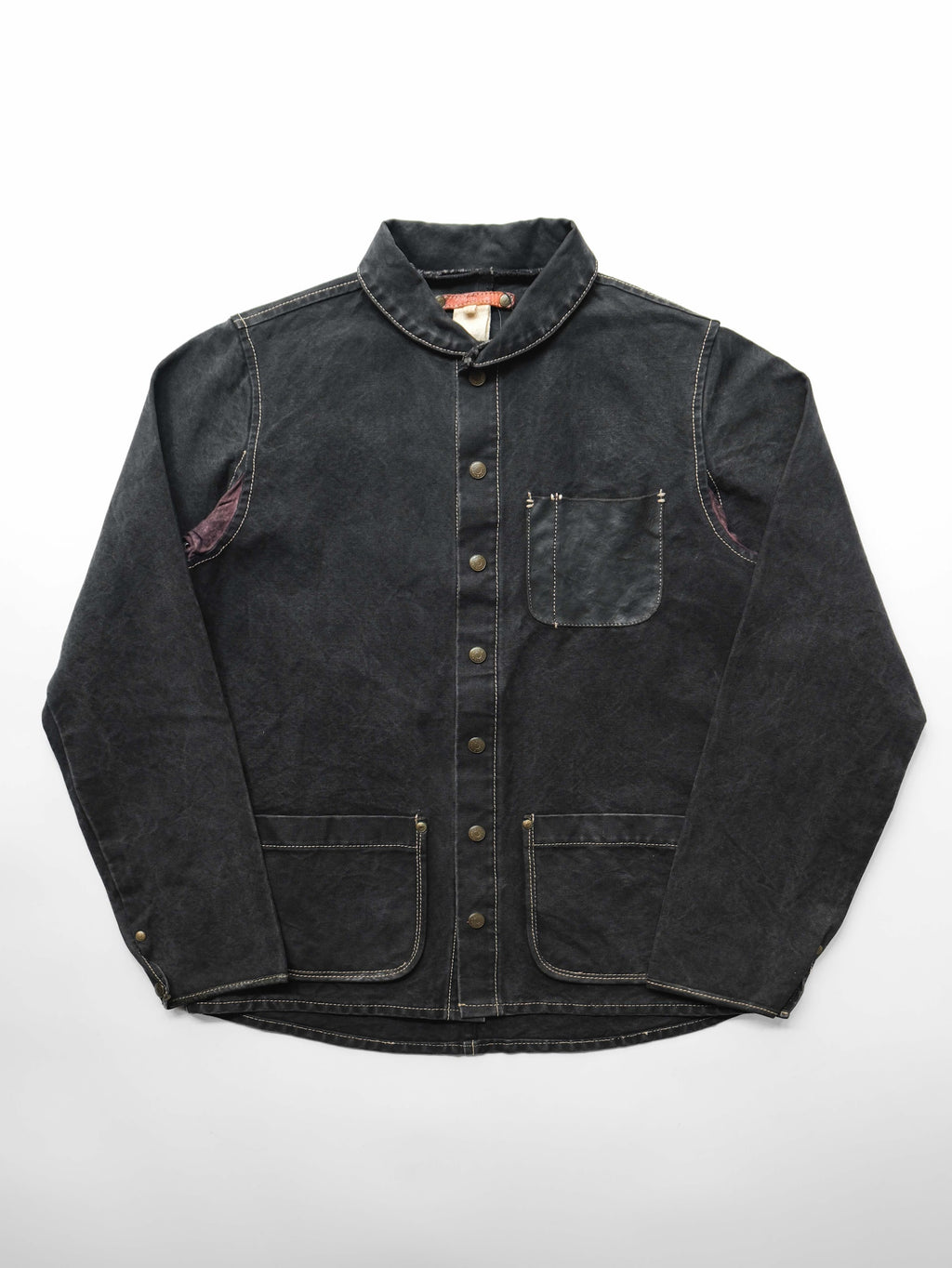 VINTAGE BLACK " KINOSHO HAMPU " CANVAS CHORE JACKET