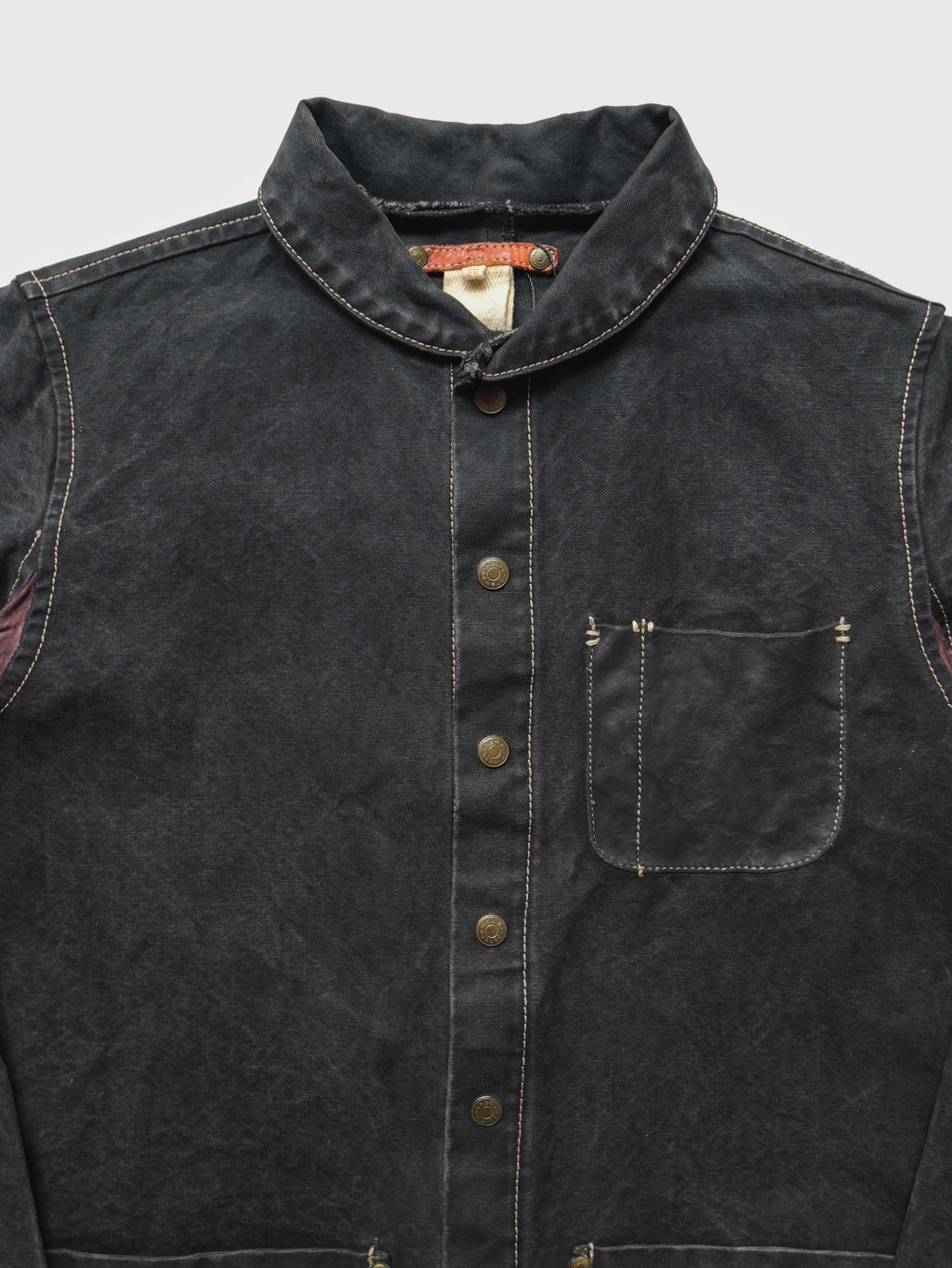 VINTAGE BLACK " KINOSHO HAMPU " CANVAS CHORE JACKET