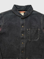VINTAGE BLACK " KINOSHO HAMPU " CANVAS CHORE JACKET