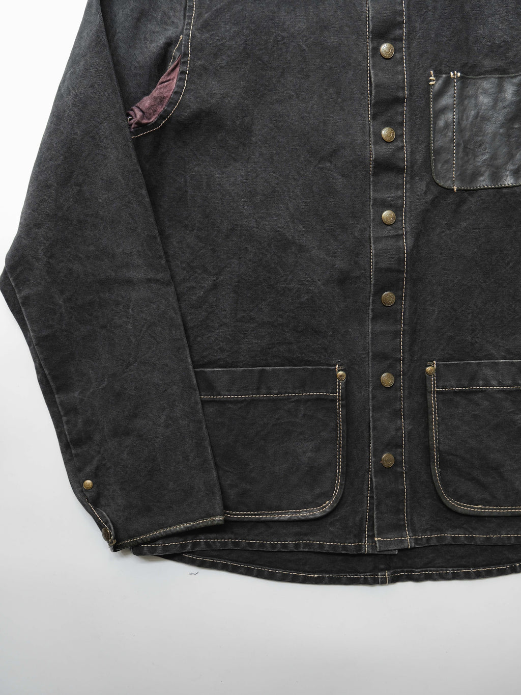 VINTAGE BLACK " KINOSHO HAMPU " CANVAS CHORE JACKET
