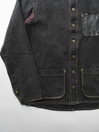 VINTAGE BLACK " KINOSHO HAMPU " CANVAS CHORE JACKET