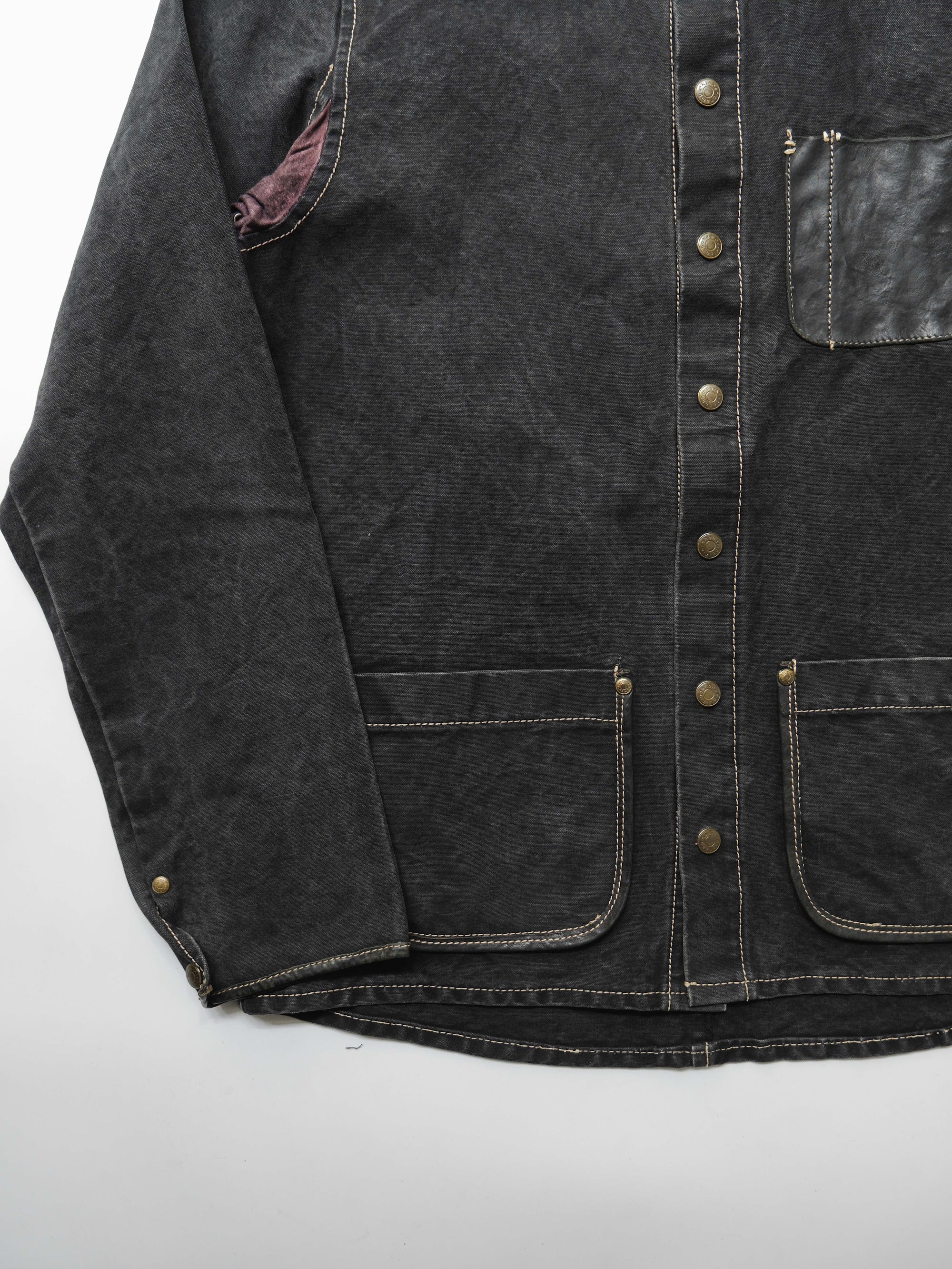 VINTAGE BLACK " KINOSHO HAMPU " CANVAS CHORE JACKET