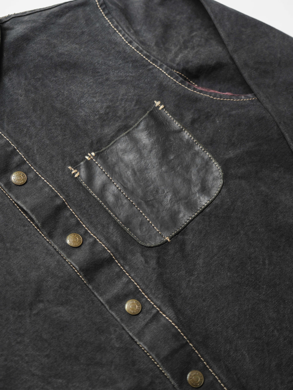 VINTAGE BLACK " KINOSHO HAMPU " CANVAS CHORE JACKET