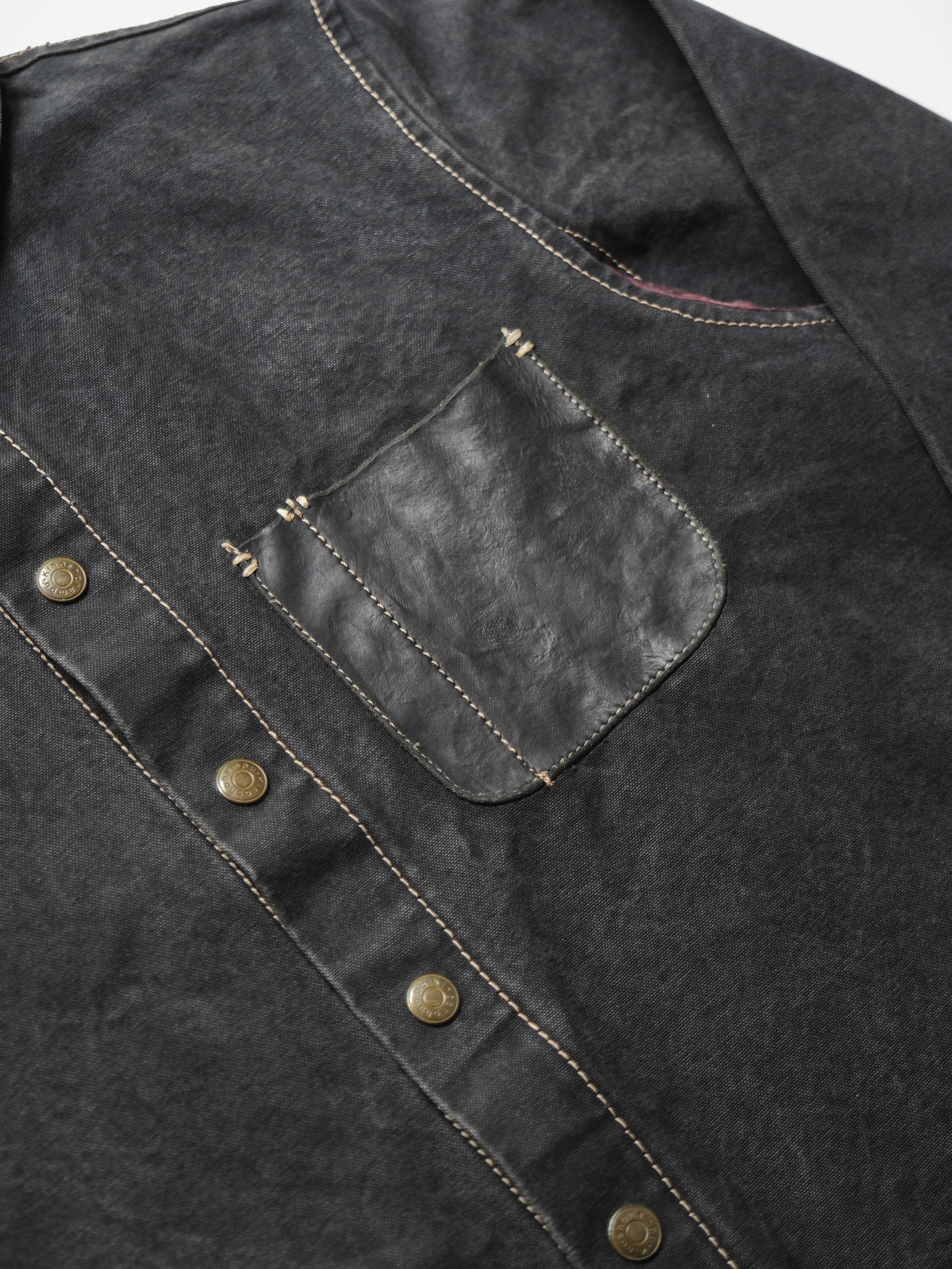 VINTAGE BLACK " KINOSHO HAMPU " CANVAS CHORE JACKET