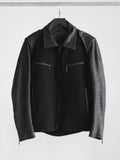 VINTAGE BLACK KIRYUYRIK WOOL/LEATHER JACKET