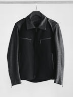 VINTAGE BLACK KIRYUYRIK WOOL/LEATHER JACKET