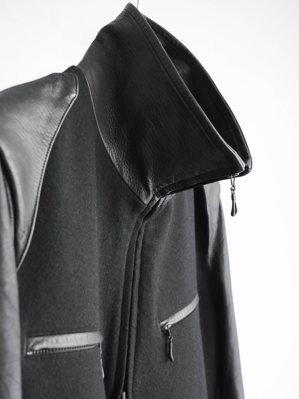 VINTAGE BLACK KIRYUYRIK WOOL/LEATHER JACKET