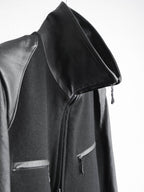 VINTAGE BLACK KIRYUYRIK WOOL/LEATHER JACKET
