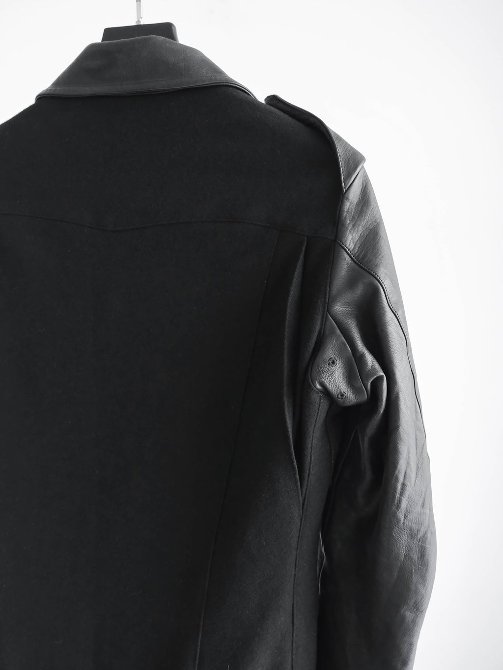 VINTAGE BLACK KIRYUYRIK WOOL/LEATHER JACKET