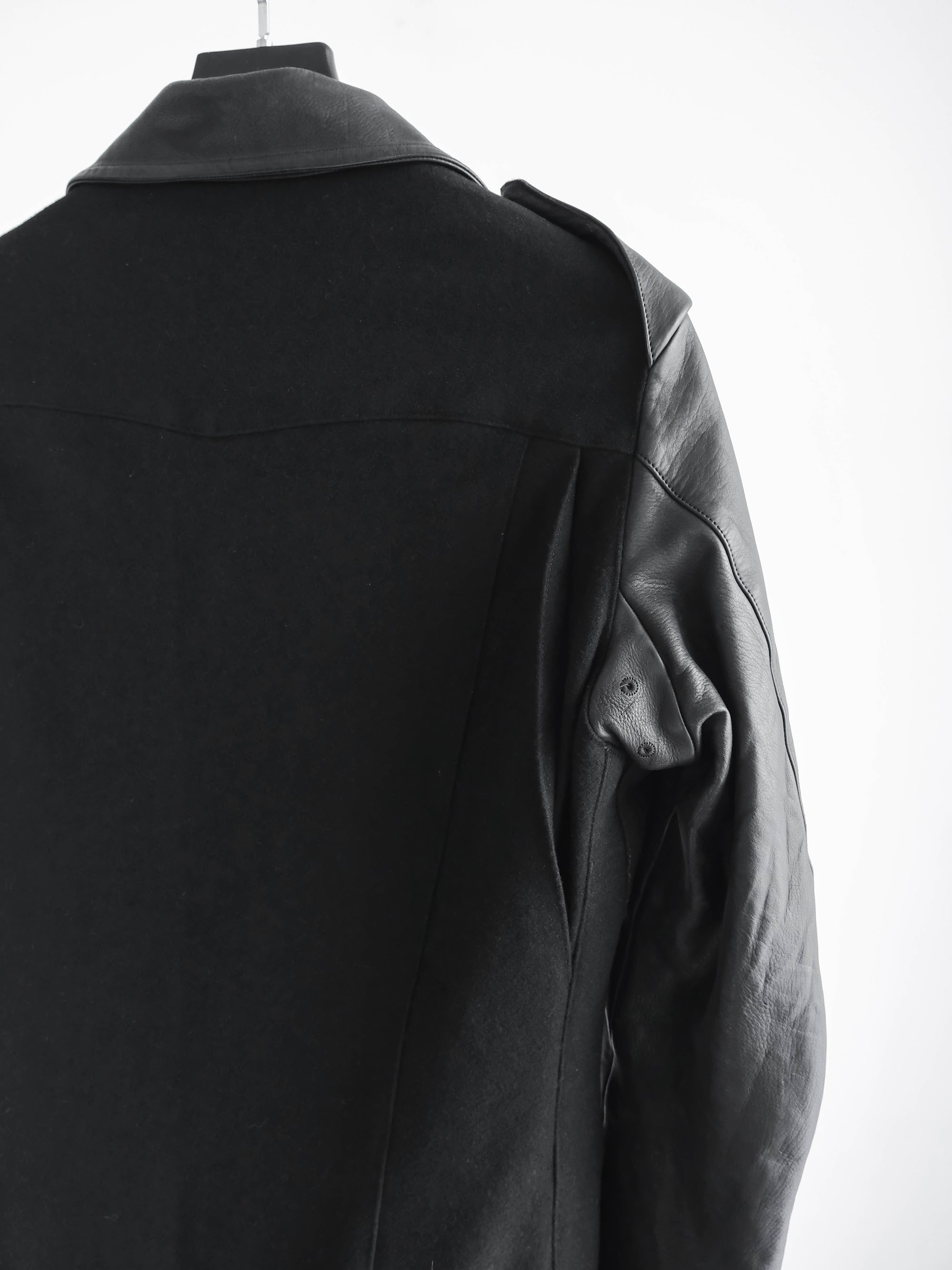 VINTAGE BLACK KIRYUYRIK WOOL/LEATHER JACKET