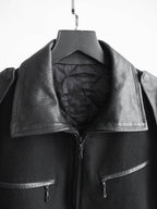 VINTAGE BLACK KIRYUYRIK WOOL/LEATHER JACKET