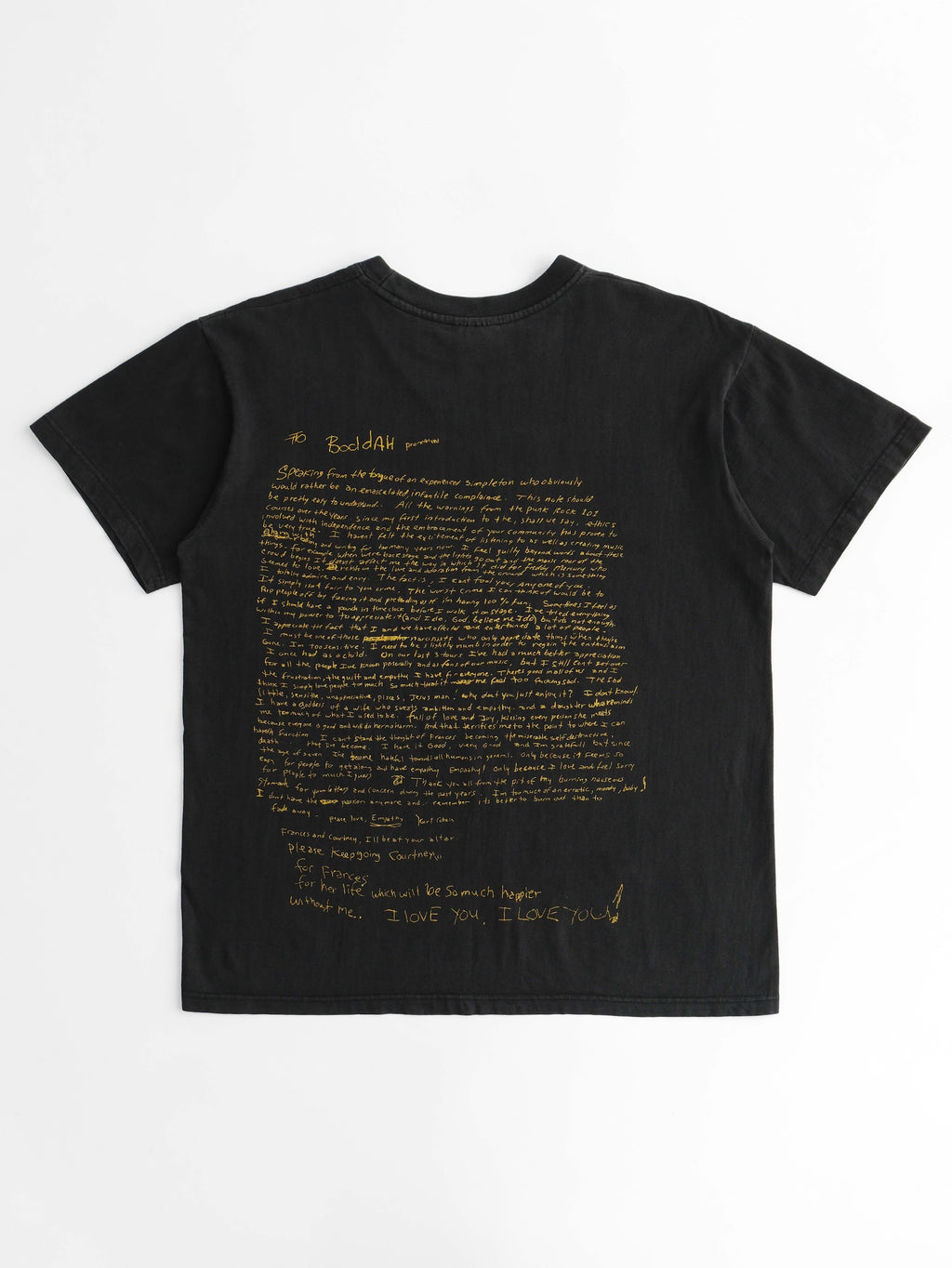 VINTAGE BLACK KURT COBAIN "SUICIDE NOTE" T-SHIRT