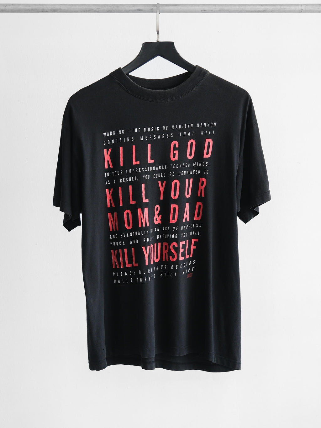 VINTAGE BLACK MARILYN MASON "KILL GOD" T-SHIRT